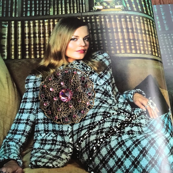 Art nouveau Filigree Filigree Round 1920 Brooch Pin - Picture 4 of 9